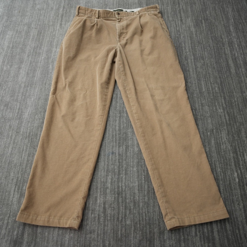 Eddie Bauer Corduroy Pants Men Brown Nano Care Cotton‎ 38x32 Measured 37x31.5